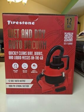 Firestone Red Wet and Dry Auto Vacuum - 12V